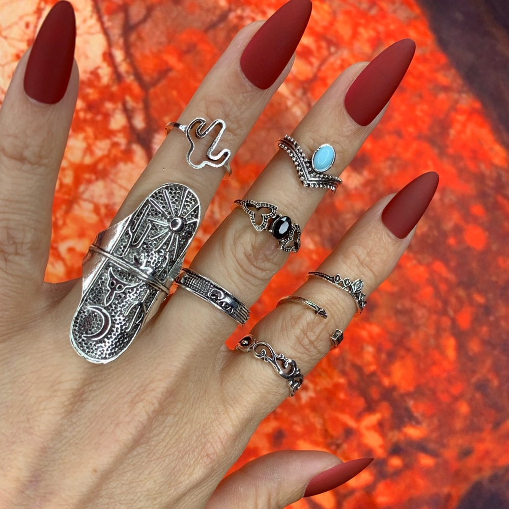 3/$10 NEW Boho Style Rings & MIDI Rings Design Mix / silver tone Bundle NWOT - Picture 3 of 7